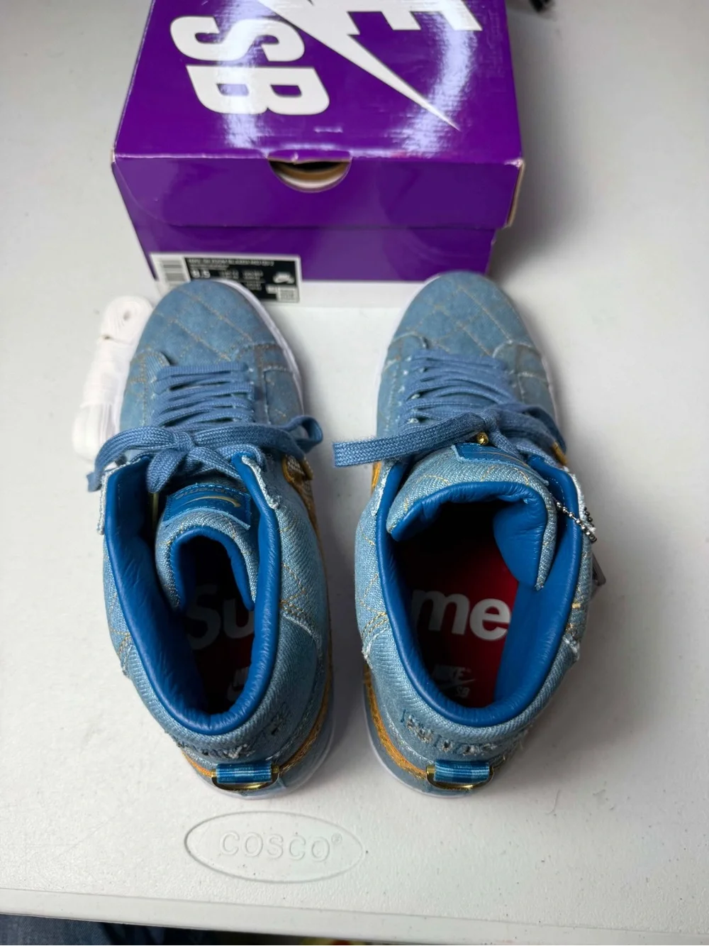 Size 8.5 - Nike Supreme x Zoom Blazer QS SB Mid Denim